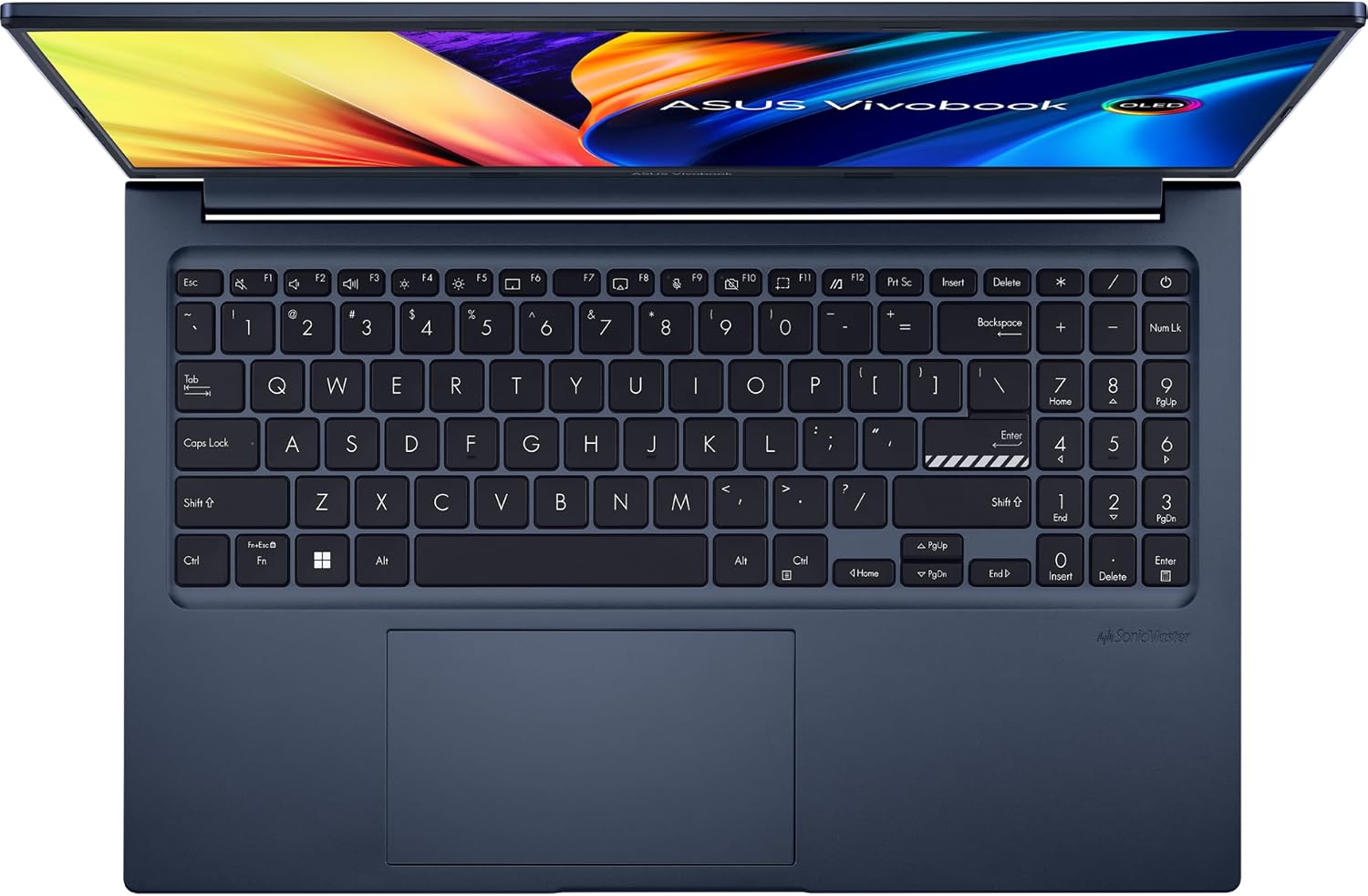 ASUS Vivobook 16 Laptop, 16'' WUXGA (1920 * 1200) Screen, AMD Ryzen 7 5800HS Processor, 16GB RAM, 1TB SSD, HDMI, Webcam, Wi-Fi 6, Type-C, Skyerd 128GB Portable SSD, Windows 11 Home, Blue, M1603