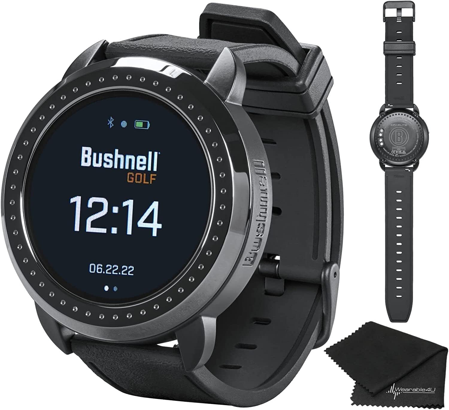 Bushnell iON Elite Black Golf GPS Watch with Cloth Bundle