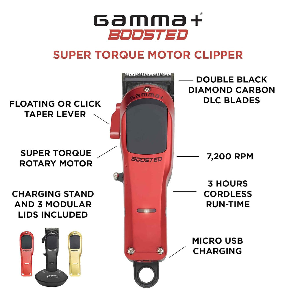 GAMMA+ Boosted Professional Cordless Barber Hair Tools Collection – High Performance Hair Clippers, Trimmers, and Shavers for Precision Grooming