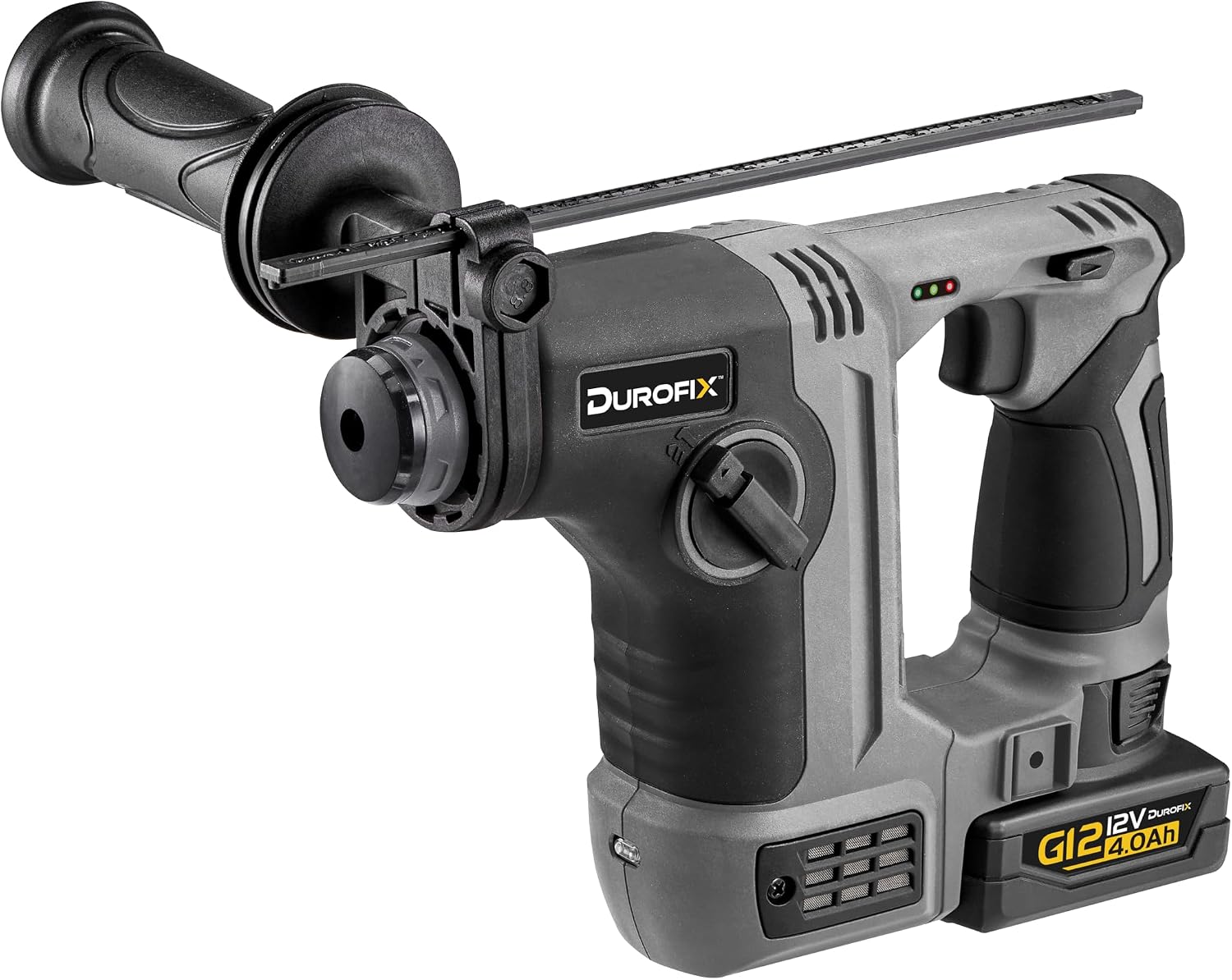 Durofix G12 Series RK12136-2-K7 12V Cordless 3/8' Hammer Drill Power Tool Combo Kit with Compact Rotary Hammer Drill 1.3J Impact Energy, 1 Battery & Charger