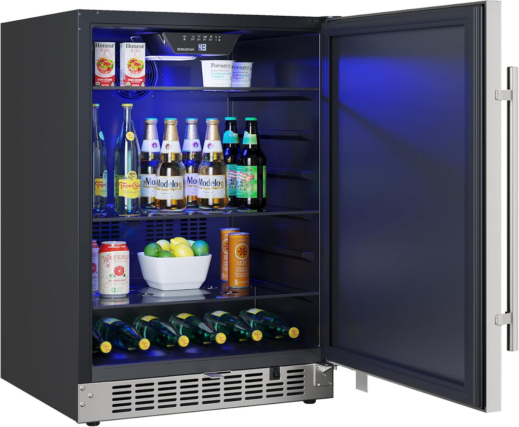 EdgeStar CBR1501SLD 5.49 Cu. Ft 142 Can Built-in Stainless Steel Beverage Cooler