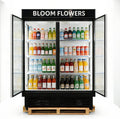 Commercial Refrigerator Beverage Display Cooler,2 Glass Doors Commercial Drink Fridge With LED Light 9 Adjustable Shelves,ETL Approval,55' Wide,48 Cuft