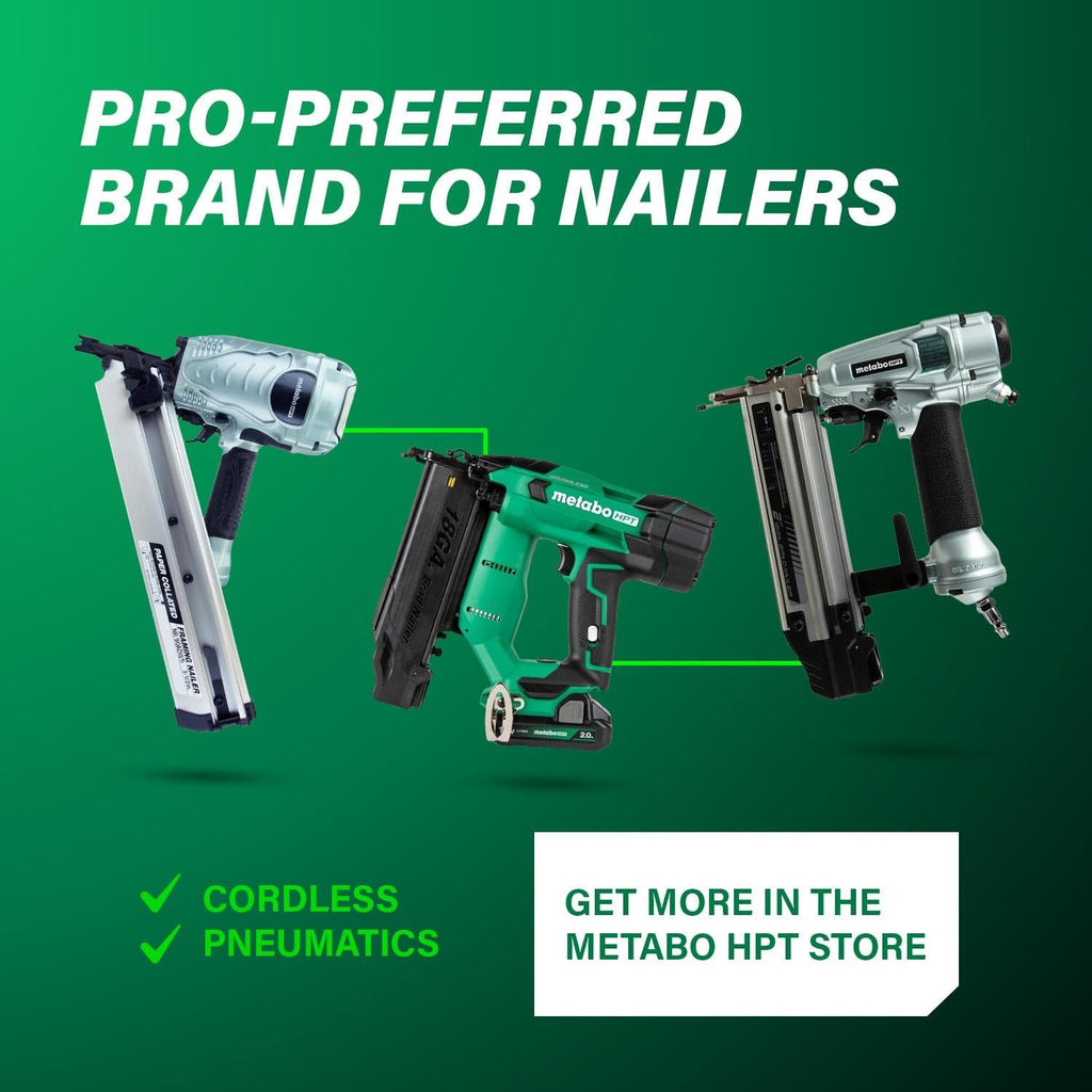 Metabo HPT Finish Nailer with Air Duster, Pro-Preferred Pneumatic Power Nailer for Crown Moldings, Base Moldings, and More, Selective Actuation, 15 Gauge Angled, 1-1/4″ to 2-1/2″ Finish Nails, NT65MA4