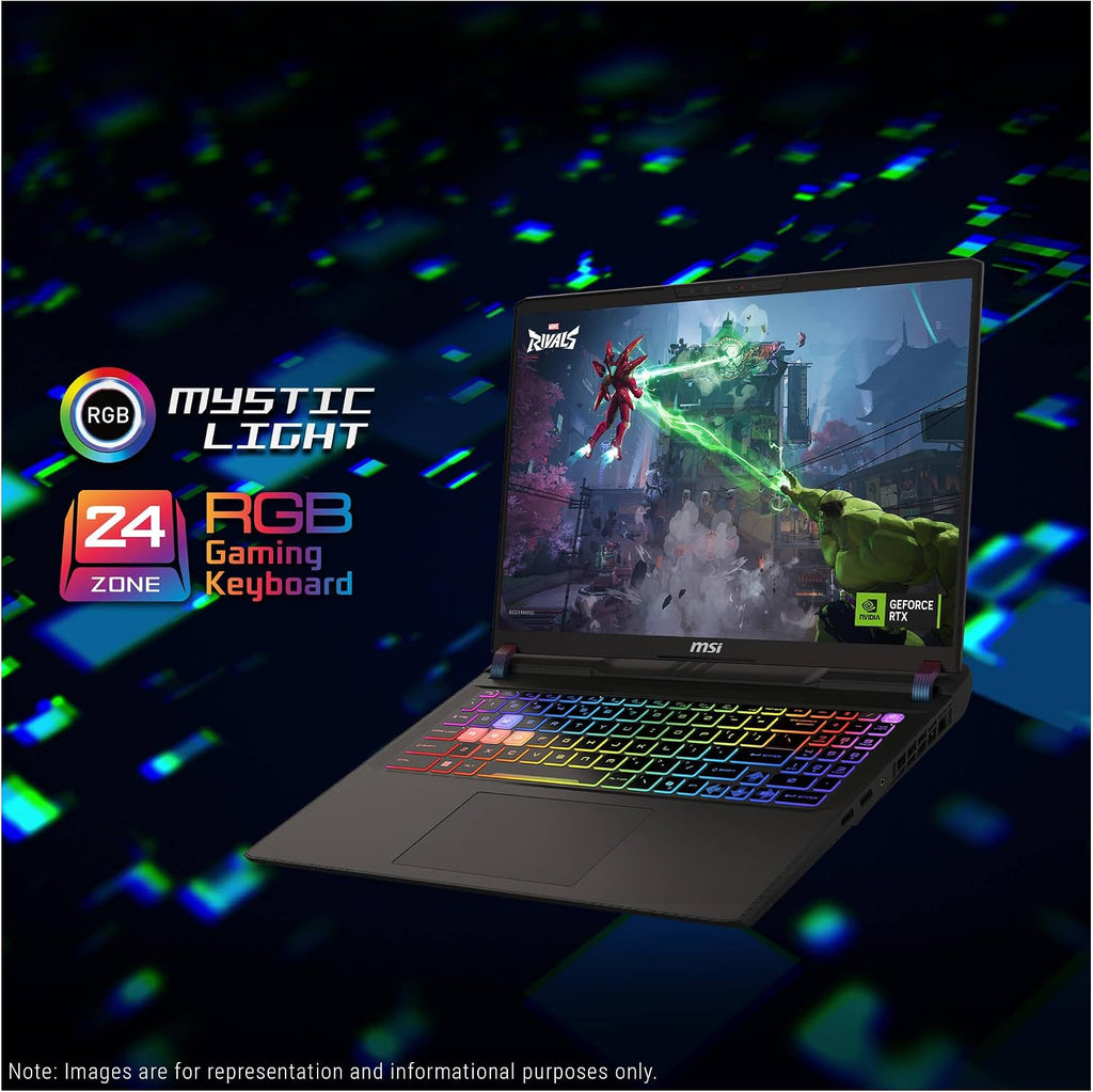MSI Vector 16 HX AI Gaming Laptop, Intel Ultra 9-275HX, 16 GB DDR5 RAM, 1 TB PCIe SSD, 16' WQXGA (2560x1600) 240Hz Display, Nvidia G-Force RTX 5080, 24 Zone RGB Keyboard, W11 Home, Cosmo Gray