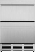 Icyglee 24 Inch Under Counter Drawer Fridge, Stainless Steel Beverage Refrigerator Built-In For Home & Commercial Use, Stainless Steel Silver, Outdoor Refrigerator for Soda, Beer, Wine