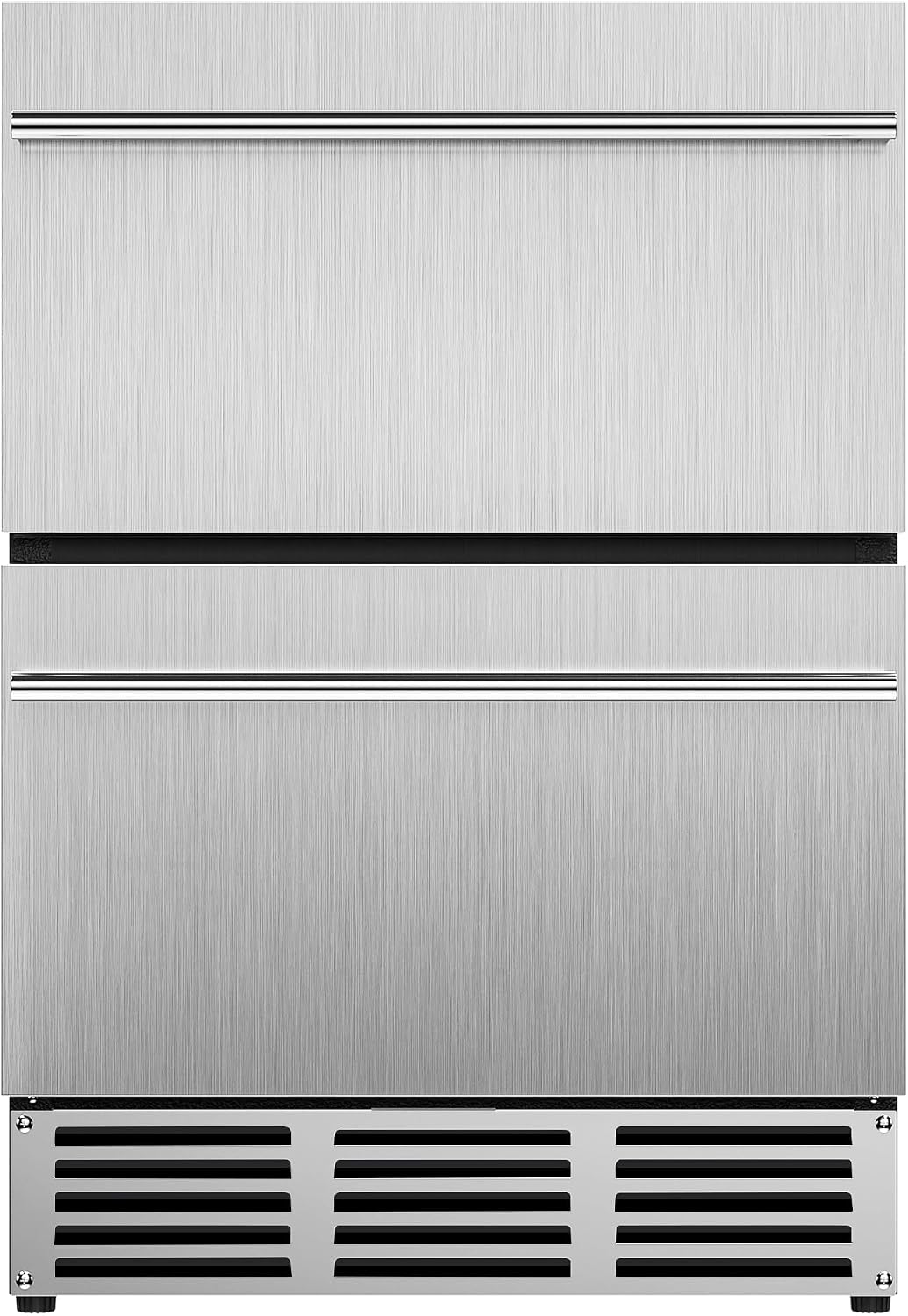 Icyglee 24 Inch Under Counter Drawer Fridge, Stainless Steel Beverage Refrigerator Built-In For Home & Commercial Use, Stainless Steel Silver, Outdoor Refrigerator for Soda, Beer, Wine