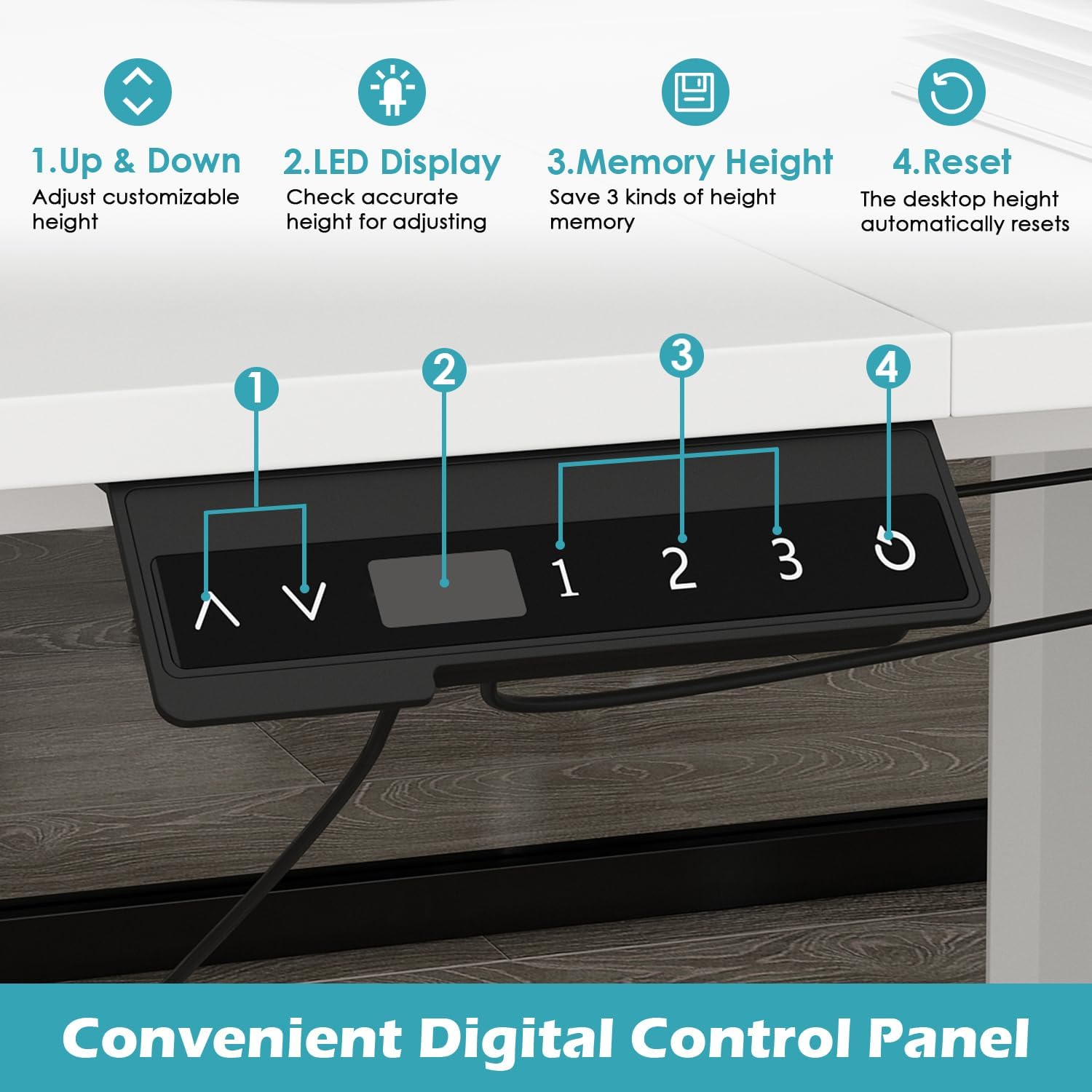 Homsee Home Office L Shaped Electric Standing Desk with Drawers and Shelves, Height Adjustable & Shape Reversible Stand up Desk, 63' Computer Executive Corner Table, White