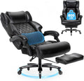 800LBS Big and Tall Office Chair with Foot Rest, Heavy Duty Executive Reclining Chair for Heavy People, Extra Wide Seat and Mobile Lumbar,High Back Large Computer Desk Chair for Home Office