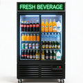 Commercial Flower Beverage Refrigerator Display Fridge,Two SLIDING Glass Door Drink Cooler Floral Display Fridge with LED Light Adjustable Shelves,ETL Sanitation,43 Cu Ft,47' Wide,Wheels Included