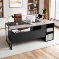 VEVOR 71' L-Shaped Executive Desk, Large Computer Desk with Drawers, File Storage Cabinet, CPU Stand, 350 LBS Load Capacity Corner Table, Easy Assembly, for Work Study