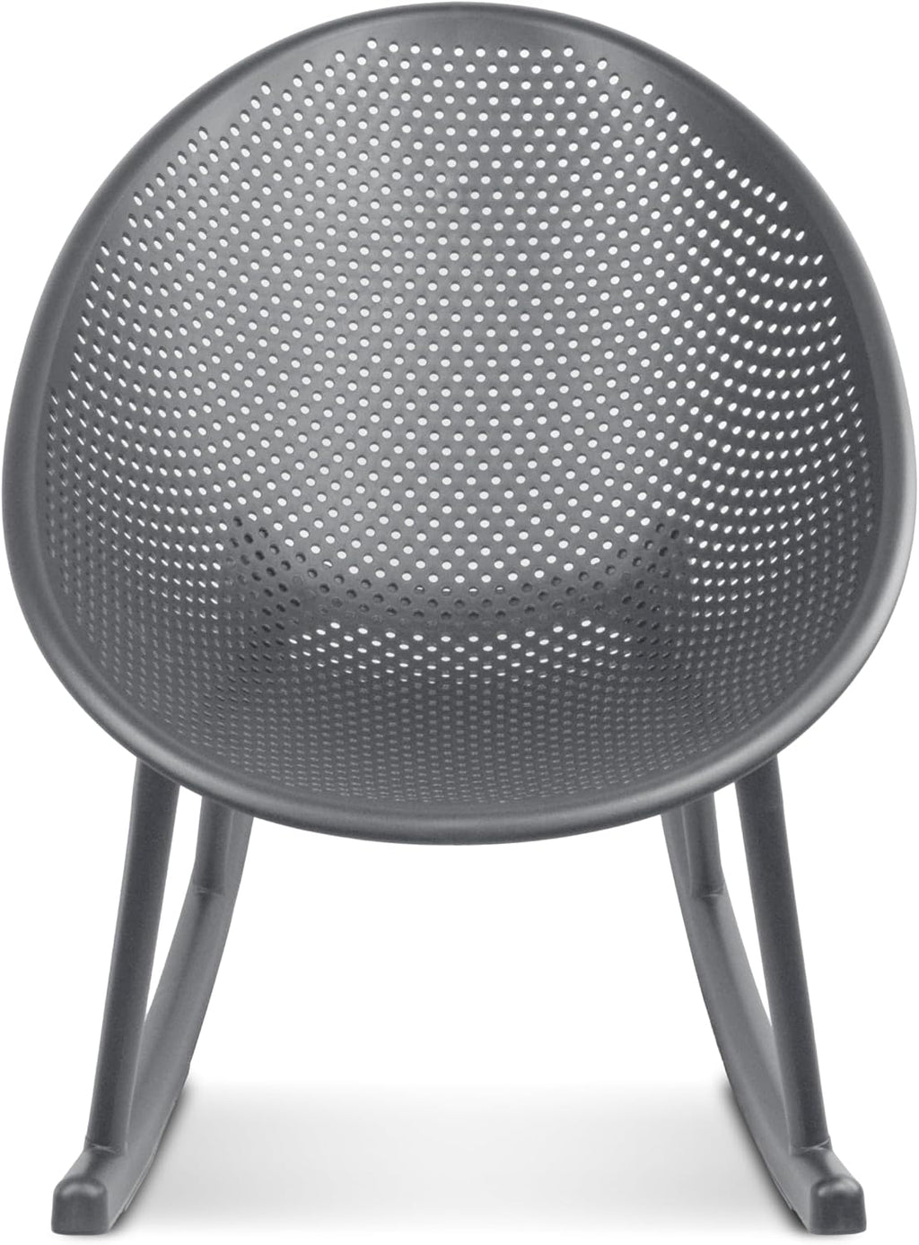 2xhome Patio Rocking Chair | Oval Egg Shaped Lounge Rocker | All Weather Plastic | Modern Accent Side Chair for Indoor or Outdoor Use, Gray, Single, Set of 1