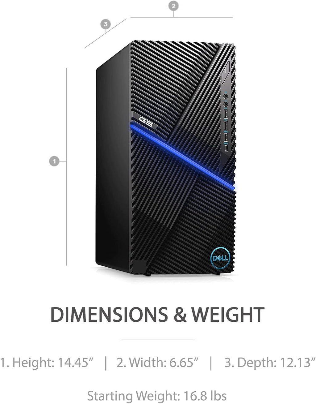 Dell 2021 G5 Gaming Desktop, Intel Core i7-10700F, 64GB DDR4 Memory, 2TB PCIe Solid State Drive + 8TB HDD, NVIDIA GeForce GTX 1660 Ti, WiFi, HDMI, Wired Keyboard&Mouse, Windows 10