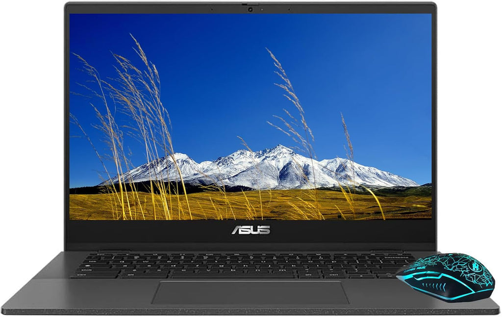 ASUS Chromebook CM1402C, 14' Full HD Laptop, MediaTek Kompanio 520, 4GB LPDDR4x-3600 MHz RAM, 64GB eMMC, Webcam, WiFi 6, Bluetooth, Chrome OS, Gravity Gray