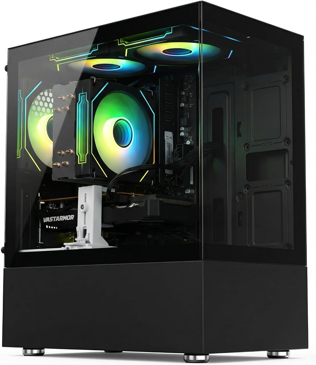 suevery 16GB RAM Core i7 3.6GHz 4-Core Processor NVMe 256GB Prebuilt Tower Desktop Computer Business Home or Office PC Black with WiFi HDMI (Black, Core I7-16G-256G)