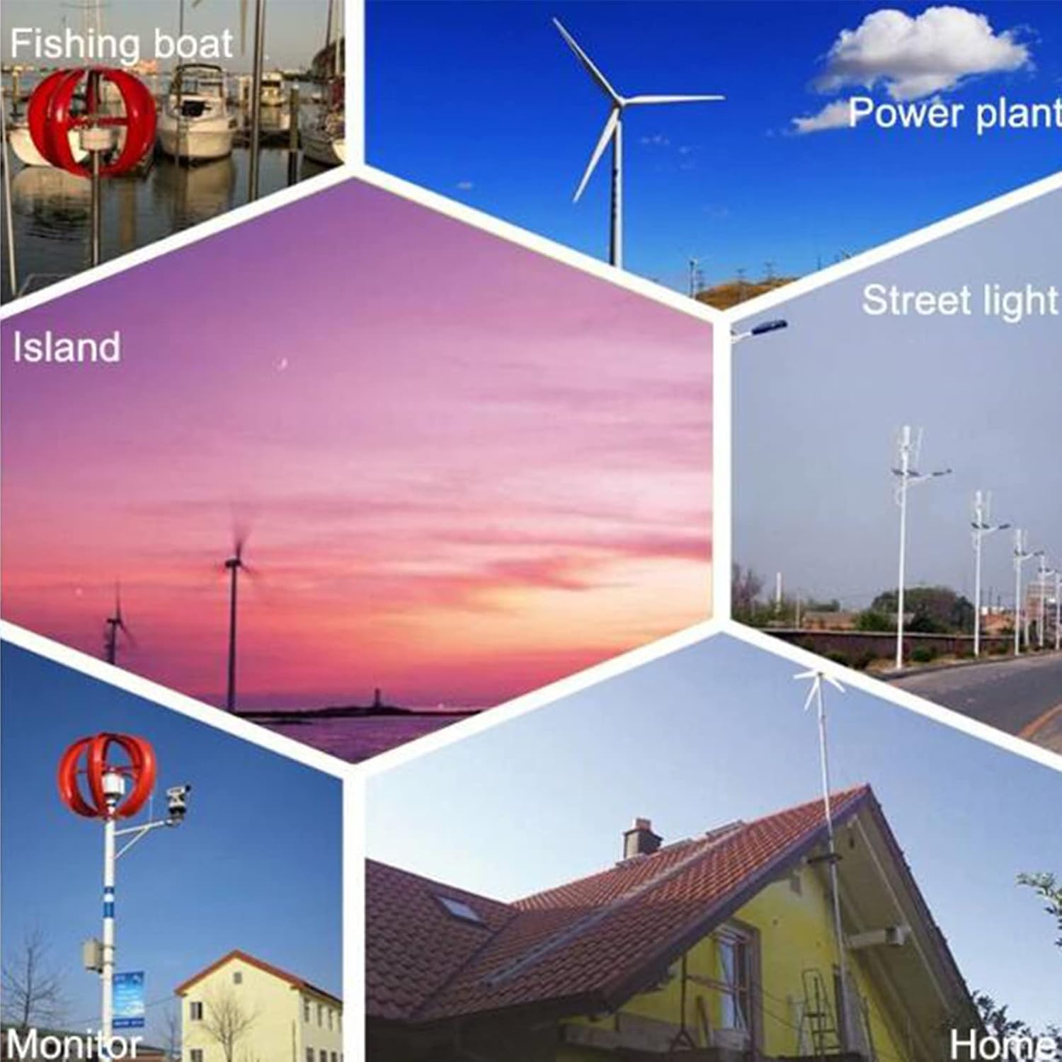 3000W Permanent Magnet Generator with Intelligent Controller, Low Noise Helical Design Windmill for Home, Boats, Street Lighting (12V,Style 6, White)