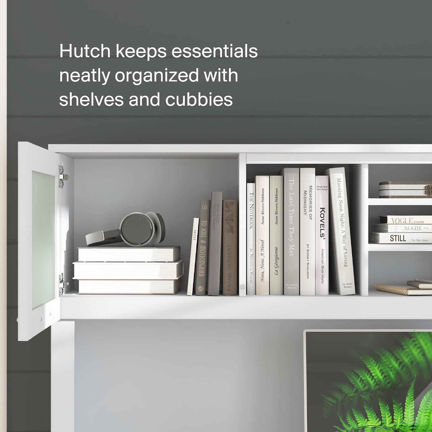 Bush Furniture Somerset L Shaped Desk with Hutch in White | Corner Computer Table with Drawers, Cabinets and Pullout Keyboard/Laptop Tray for Home Office