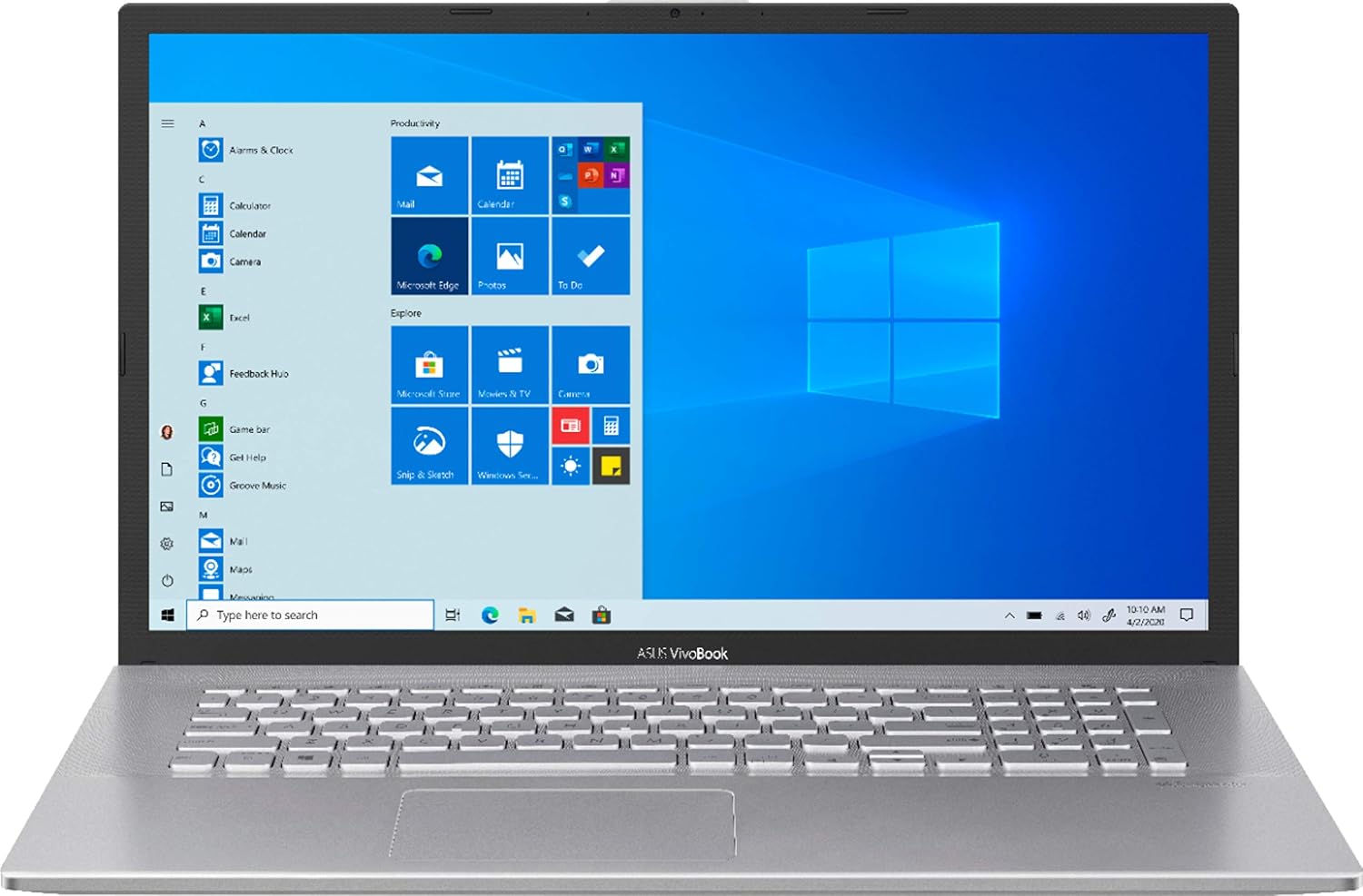 ASUS VivoBook 17 X712DA Laptop, 17.3' HD+ Screen, AMD Ryzen 7-3700U Processor up to 4.0GHz, 12GB RAM, 256GB PCIe SSD, Webcam, Wireless-AC, Win 10 Home, Silver