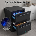 Iceblue 24 Inch Under Counter Drawer Fridge, Wine Fridge, Stainless Steel Freestanding Beverage Refrigerator, 34~50℉ Fast Cooling Wine Refrigerator for Home, Bar, Gift (Black)