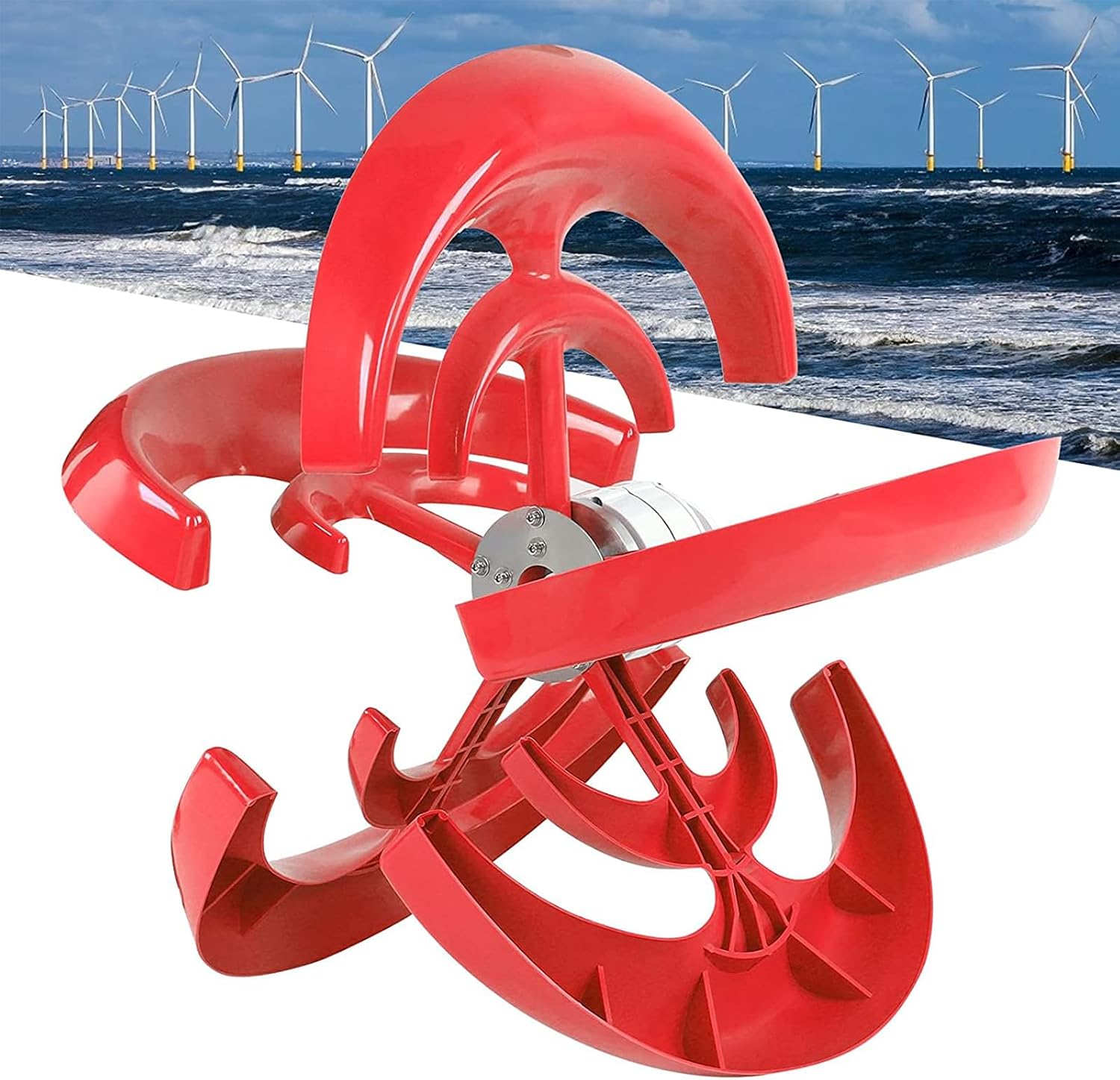 1000W-3000W Vertical Wind Turbine Generator, 110V/ 220V Free Energy Magnetic Generator Small Wind Generator Home Use (White)
