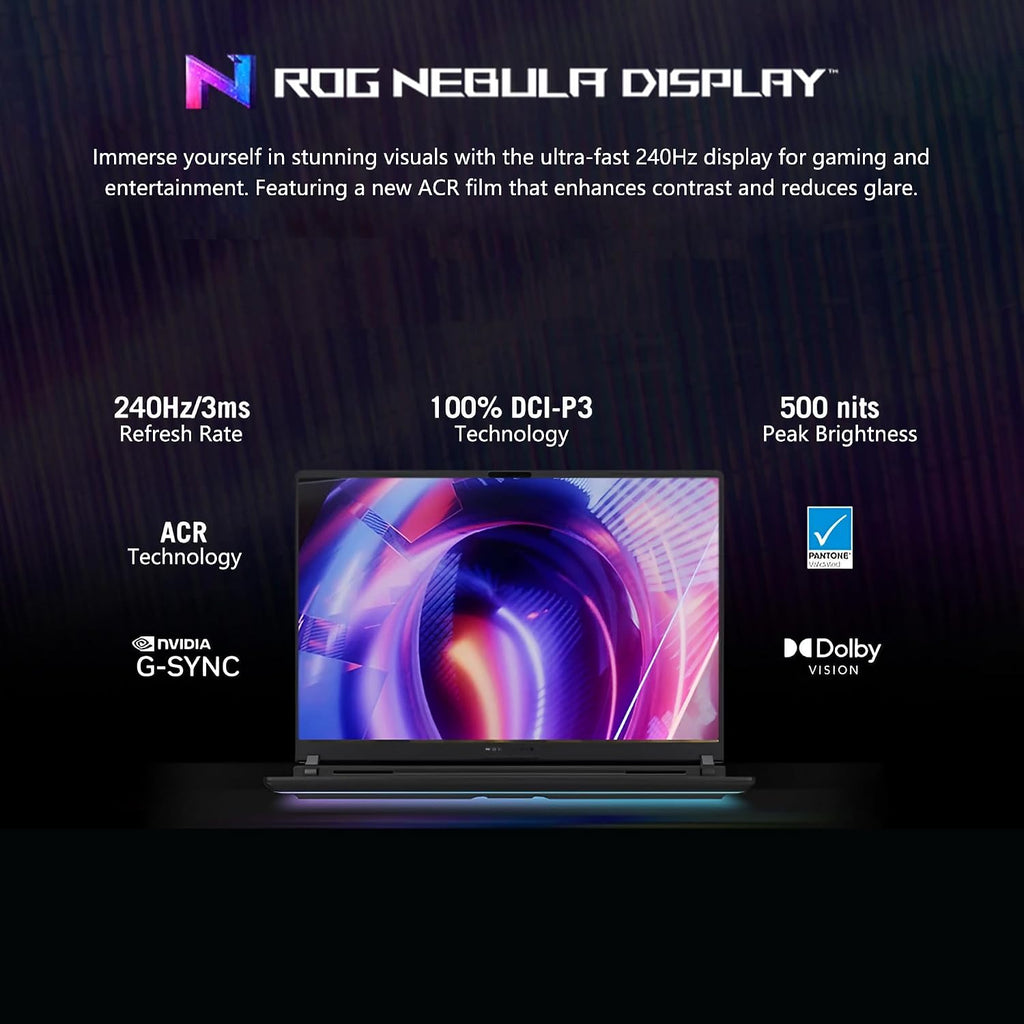 ASUS ROG Strix G18 G815 Gaming AI Laptop | 18' 2.5k IPS 240Hz (100% DCI-P3, 500nits) | Intel Core Ultra 9 275HX | 32GB DDR5 4TB SSD | GeForce RTX 5070 | RGB Backlit Wi-Fi 7 Win11 Pro w/DLCA Accessory