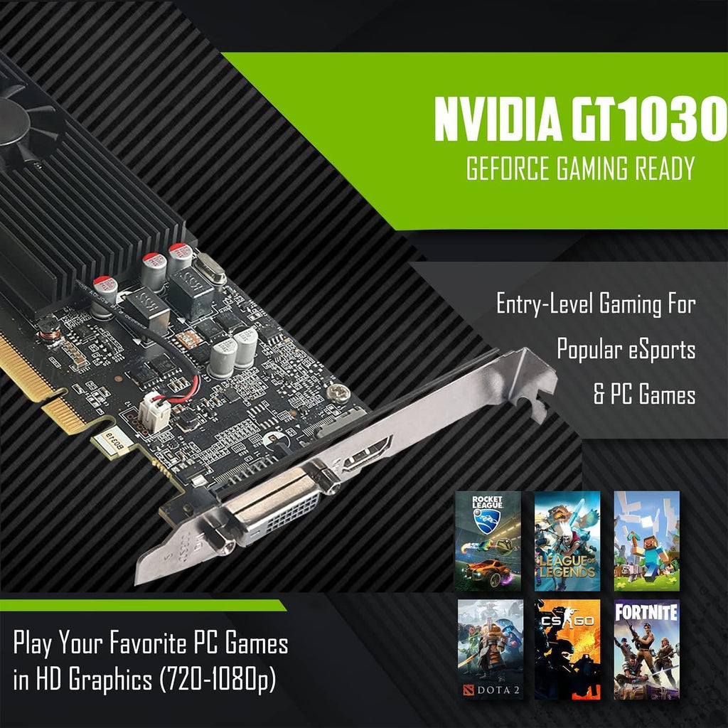 HP Black Desktop Computer PC–Intel Core i5,16GB ARGB RAM,512GB SSD,GT-1030 Graphic Card,32 Inch Curved Monitor,RGB KBM with AI Copilot Key,RGB Headphone,Webcam,Windows 11 (Renewed