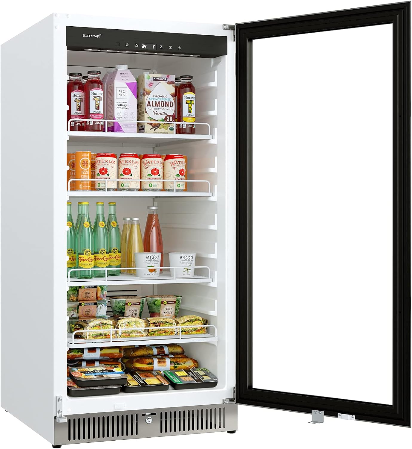 EdgeStar VBM91SS 24 Inch Wide 9.53 Cu. Ft. Commercial Beverage Merchandiser With Temperature Alarm and Reversible Door