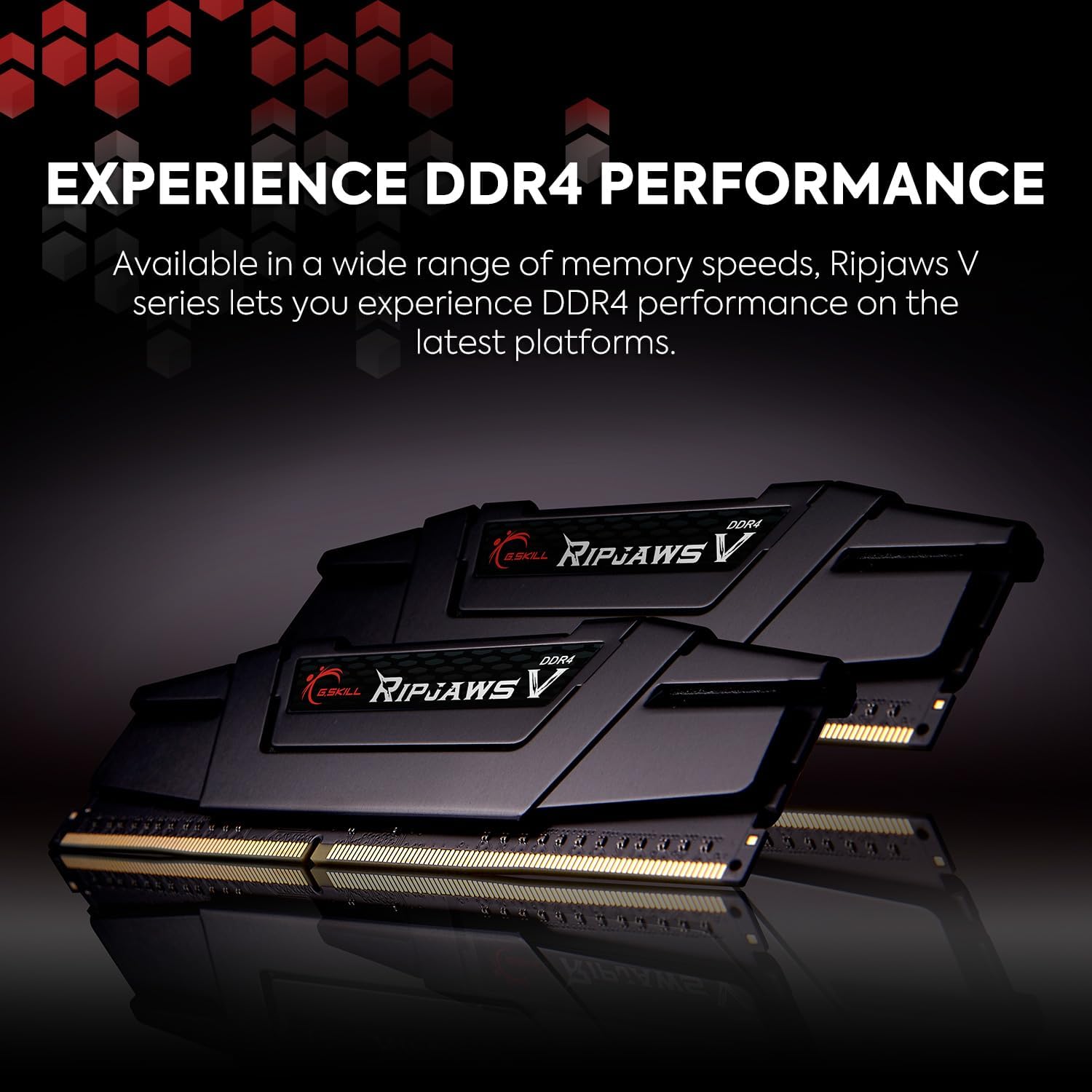 G.SKILL RipjawsV Series DDR4 RAM (XMP) 16GB (2x8GB) 3200MT/s CL16-18-18-38 1.35V Intel AMD Desktop Computer Memory U-DIMM - Black (F4-3200C16D-16GVKB)