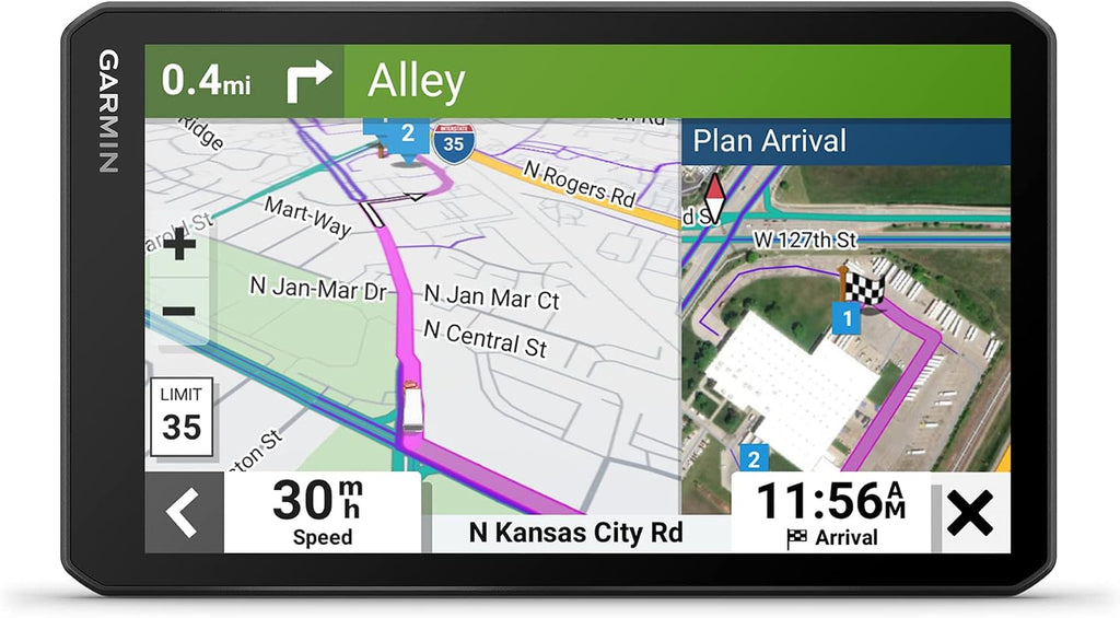 Garmin dezl OTR710, Large, Easy-to-Read 7 inch GPS Truck Navigator, Custom Routing, High-Resolution Birdseye Satellite Imagery, Directory of Trucking & Trailer Services (Renewed)