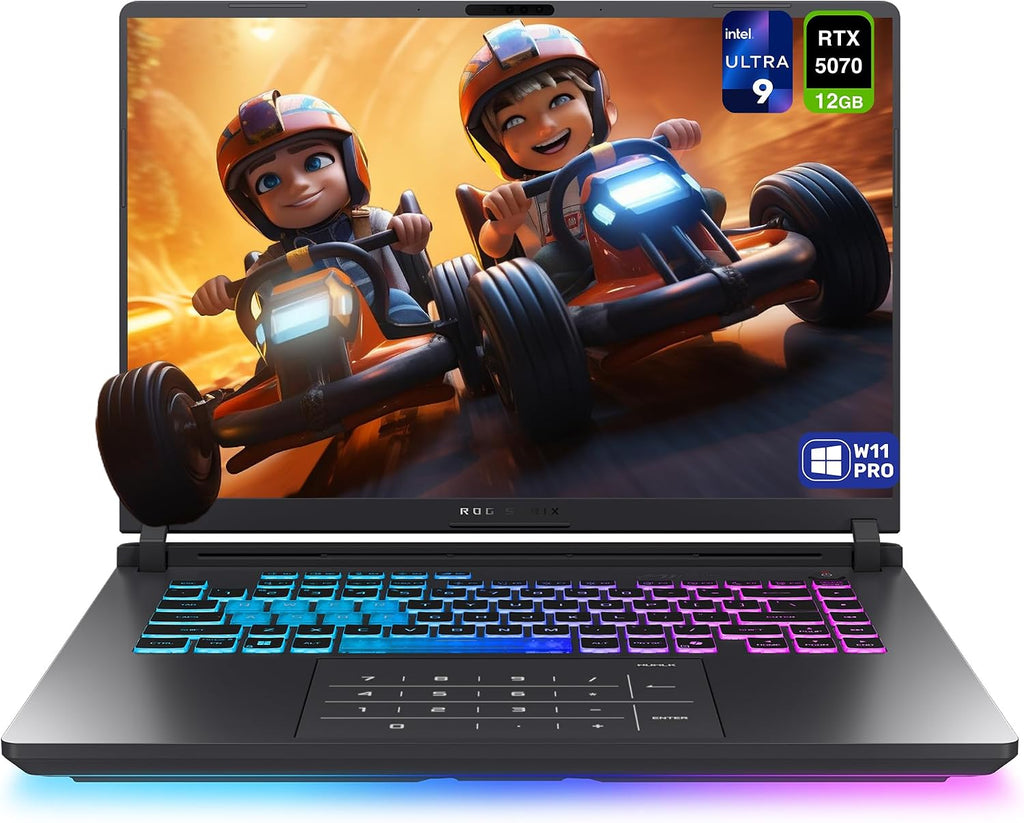 ASUS ROG Strix G16 Gaming Laptop, Intel Ultra 9-275HX, 32 GB DDR5 RAM, 2 TB PCIe SSD, 16' 2.5K (2560x1600) 240Hz Nebula Display, Nvidia G-Force RTX 5070, RGB Backlit Keyboard, W11 Pro, Eclipse Gray