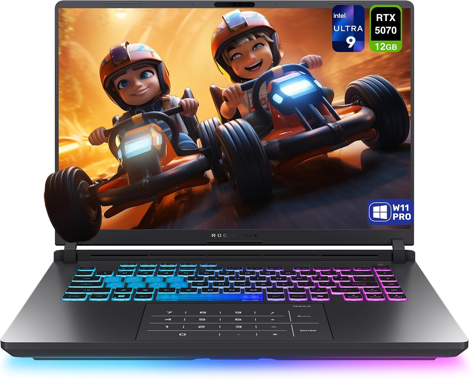 ASUS ROG Strix G16 Gaming Laptop, Intel Ultra 9-275HX, 32 GB DDR5 RAM, 2 TB PCIe SSD, 16' 2.5K (2560x1600) 240Hz Nebula Display, Nvidia G-Force RTX 5070, RGB Backlit Keyboard, W11 Pro, Eclipse Gray