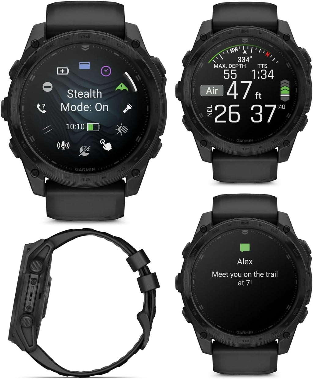Garmin Tactix 8, 51mm, AMOLED Display, Titanium Bezel, Sapphire Lens, Premium Tactical GPS Smartwatch, Includes Applied Ballistics Ultralight Solver, 40 M Dive Rating w/Wearable4U PowerBank Bundle