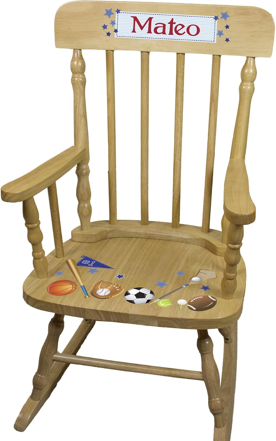 My Bambino Personalized Wooden Rocking Chair for Kids | Boys Wood Rocking Chair | Custom Name Toddler Chair | Baby Shower & Birthday Gift