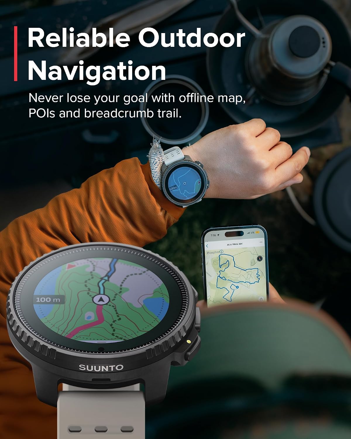 SUUNTO Vertical GPS Adventure Watch, Activity Tracker w/Dual-Band GNSS & Offline Maps, Supports 95+ Sports, Training Metrics & Recovery Insights, Solar Charging Opt. for 1yr Daily Use