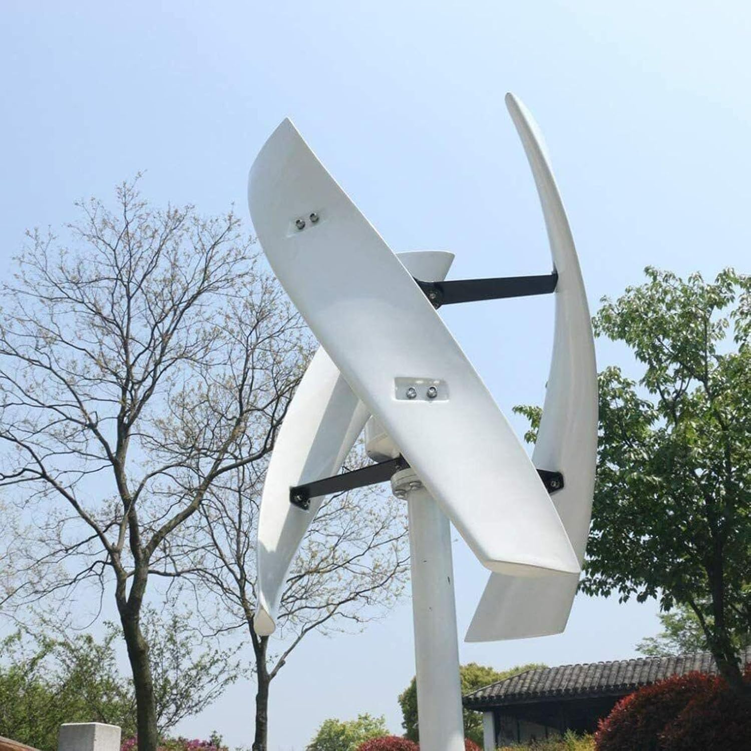3000W Vertical Axis Wind Turbine Generator 12V 24V 48V Wind Turbine Generator Kit Free Energy Windmill Home Wind Turbine Maglev Breeze Start (Color : White, Size : 24V)