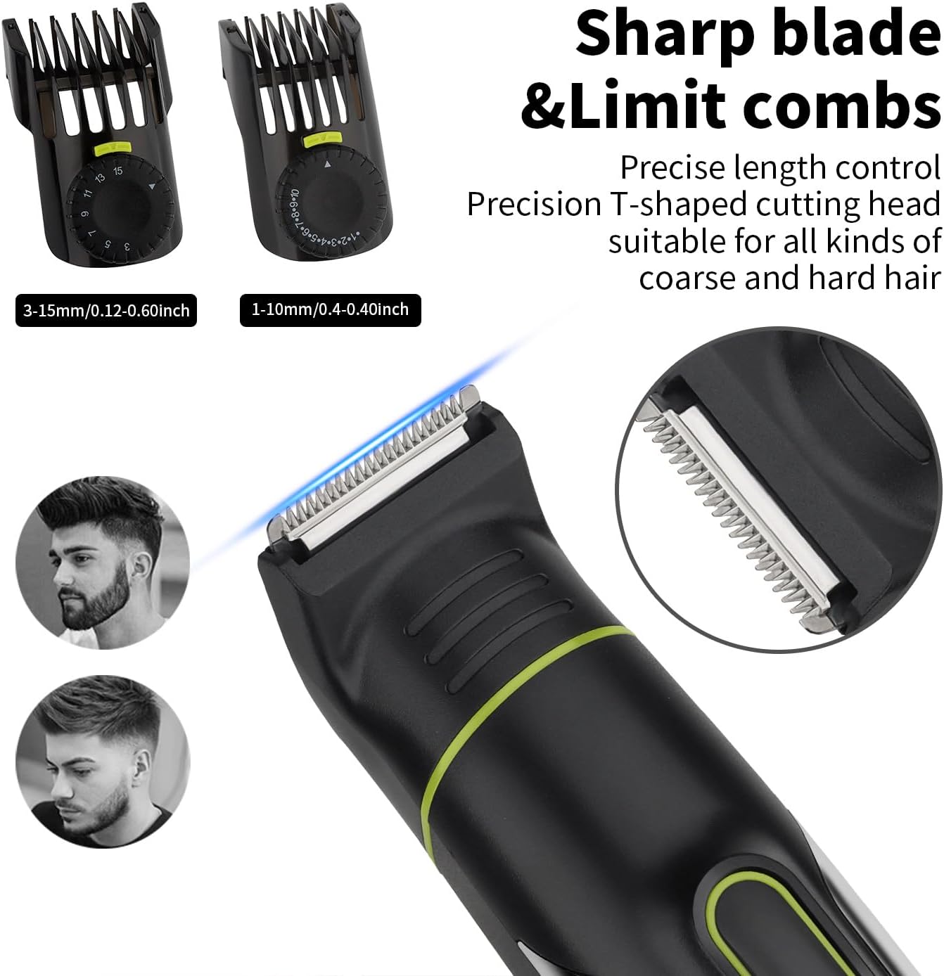 5 in 1 Hair Clippers, Adjustable Beard Trimmer for Men Professional, Cordless Barber and Trimmers Set, Cutting Kit, Electric Shaver for Nose, Ear,Body, Face and Mustache