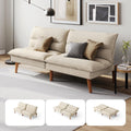 LINSY HOME Futon Sofa Bed - Convertible Corduroy Futon Couch Bed with Adjustable Backrest, Modern Small Loveseat Sleeper Sofa for Small Spaces, Living Room, Apartment or Office (Beige)