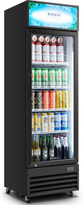 BODEGA BODEGACOOLER 9 Cu. Ft Commercial Merchandiser Refrigerator, Black Large Commercial Refrigerator With Glass Door, LED Light/Door Lock,Upright Display Refrigerator For kitchen/Garage/Office.