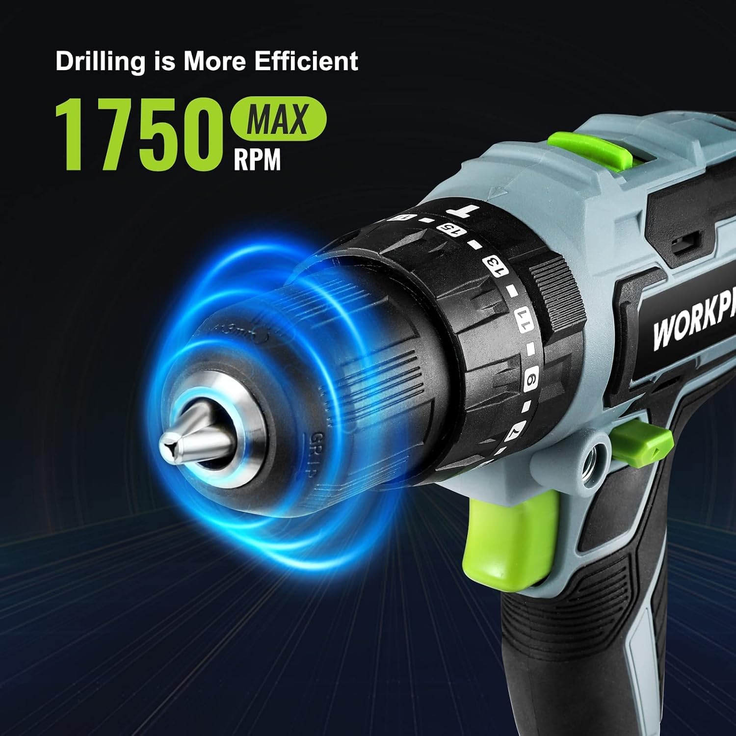 WORKPRO 20V Max Cordless Drill Driver Set, Electric Power Impact Drill Tool with 100 Pieces Accessories, 1/2'' Chuck Impact Drill Kit with Portable Case, 2 x 2.0Ah Li-ion Batteries with Fast Charger