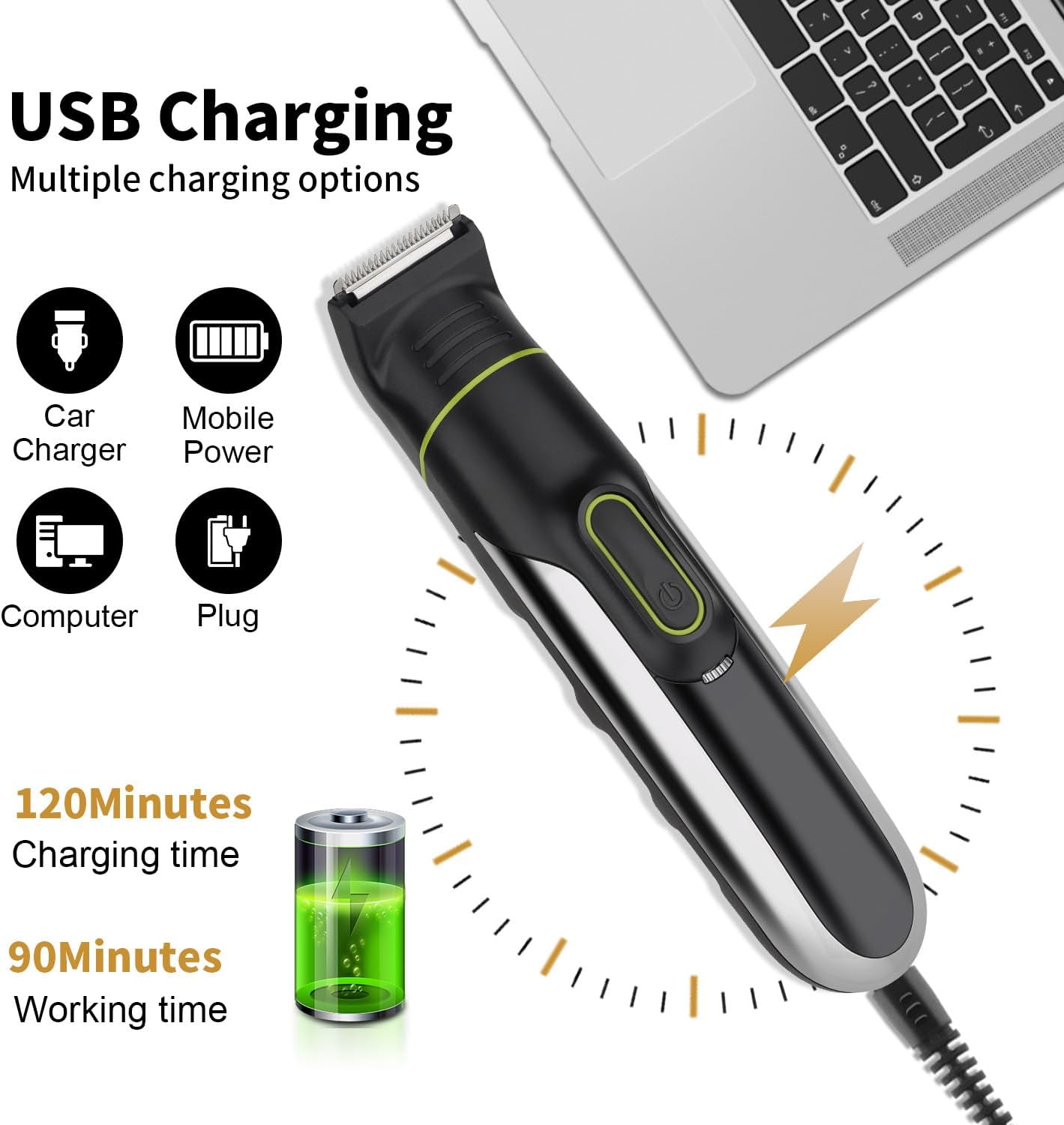 5 in 1 Hair Clippers, Adjustable Beard Trimmer for Men Professional, Cordless Barber and Trimmers Set, Cutting Kit, Electric Shaver for Nose, Ear,Body, Face and Mustache