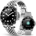 SOUYIE AI Smart Watch, DA GPT Waterproof Smartwatch, 1.19-inch AMOLED Display, 24/7 Heart Rate, Blood Oxygen, Blood Pressure, Sleep Monitor, 107 Sports Modes, Compatible Android and iOS Silver Black