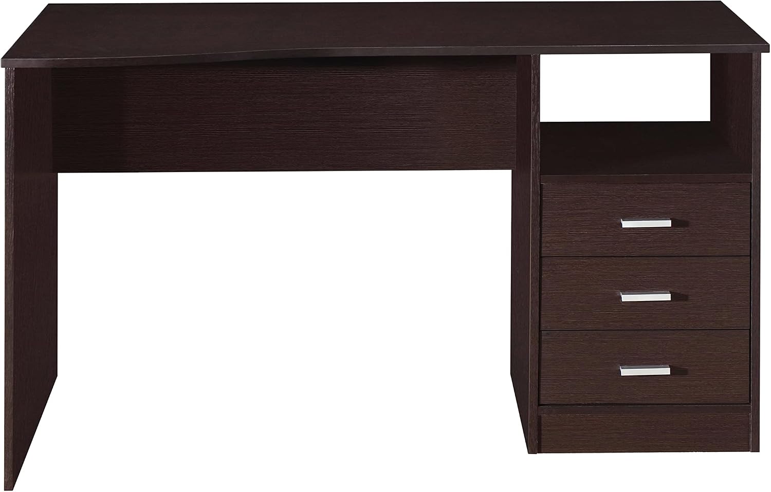 Techni Mobili 51' Classic Computer Desk with Drawers, 3-Drawer Home Office Desk with Storage (Brown)
