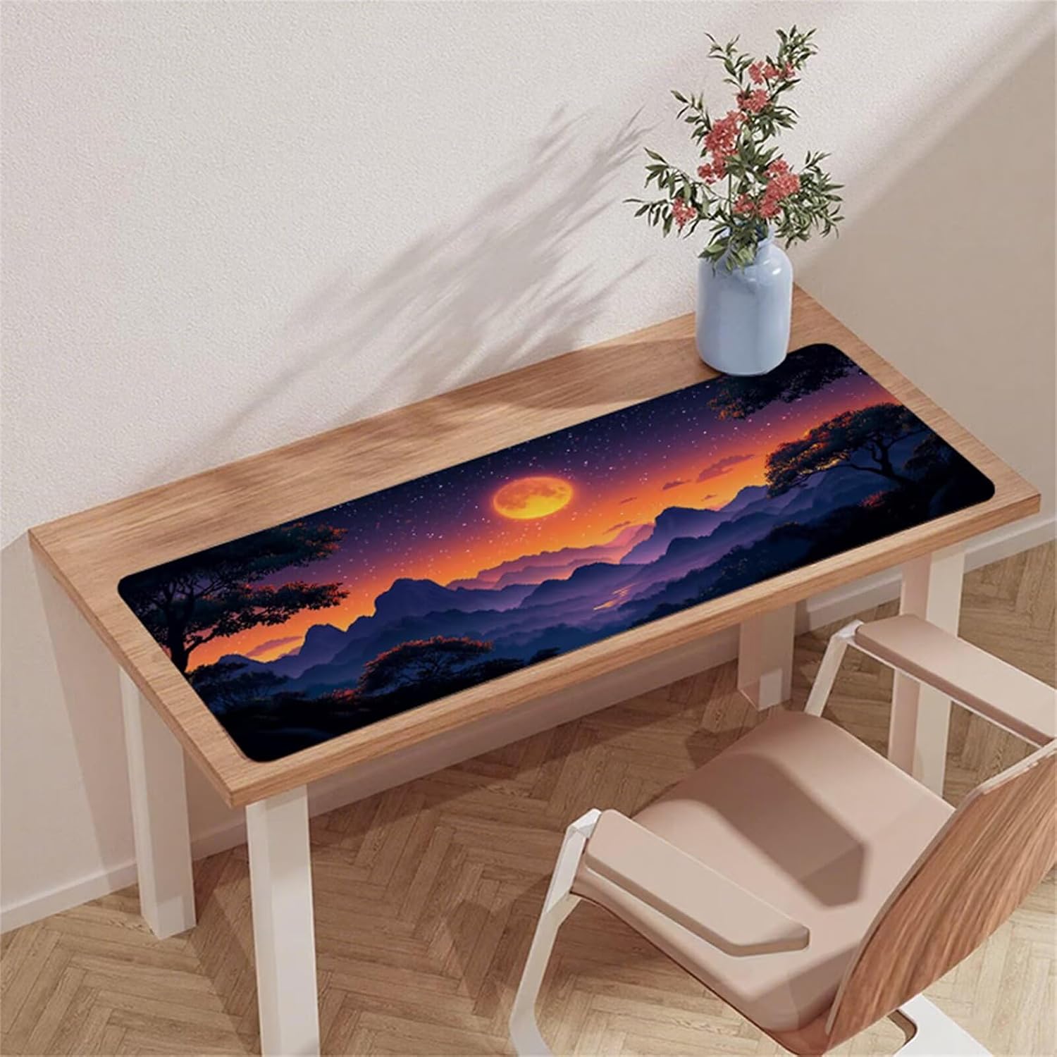Mouse Pad Orange Color Desk Mat Large 1600 X 800 X 3 MM XXL Waterproof Mousepad with Stitched Edges and Non-Slip Base,Extended Gaming Mouse Pad Landscape Keyboard Pad for Home Office Decor F1-143