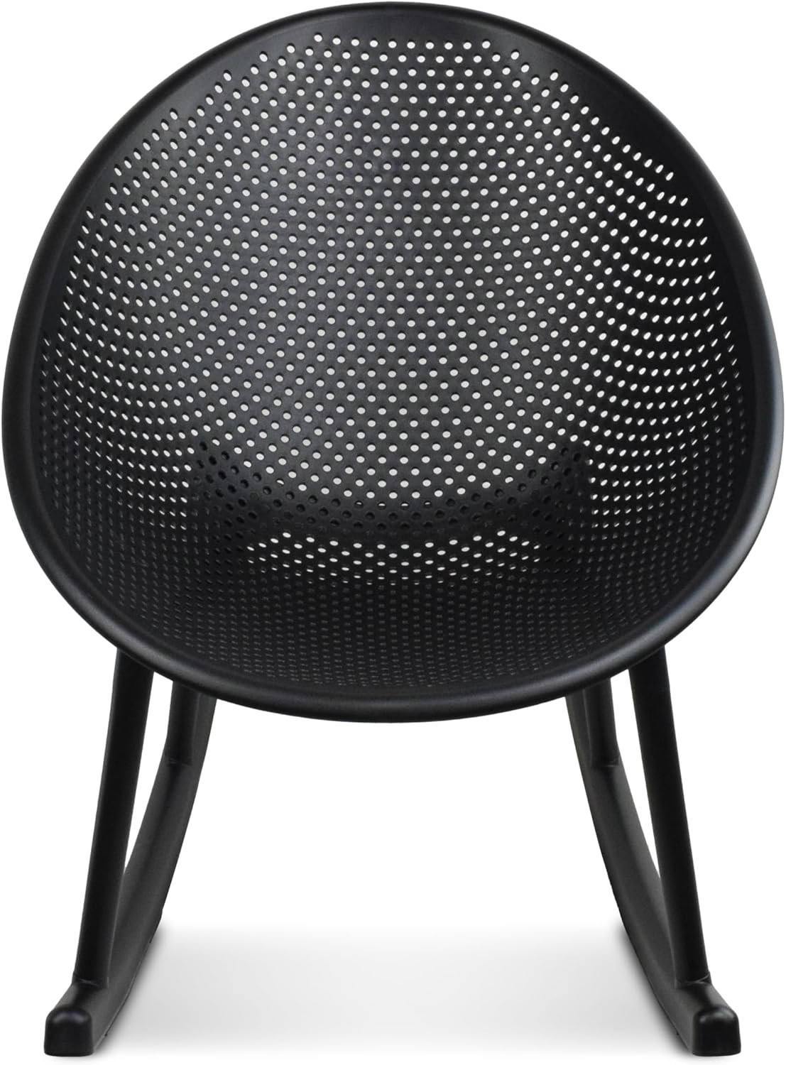 2xhome Patio Rocking Chair | Oval Egg Shaped Lounge Rocker | All Weather Plastic | Modern Accent Side Chair for Indoor or Outdoor Use, Black, Single, Set of 1