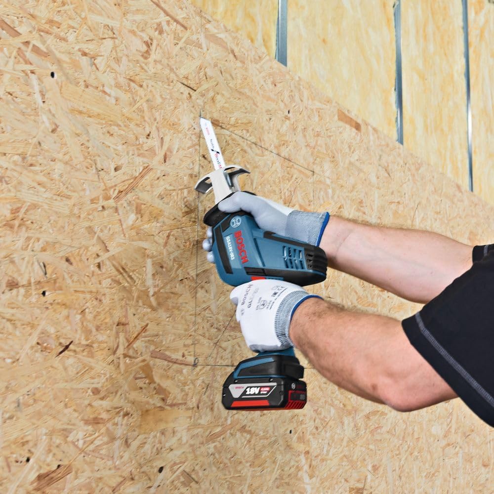 Bosch GXL18V-496B22 18V 4-Tool Combo Kit with Compact Tough 1/2 In. Drill/Driver, Two-In-One 1/4 In. and 1/2 In. Impact Driver/Wrench, Compact Recip Saw, LED Light and (2) 2.0 Ah SlimPack Batteries