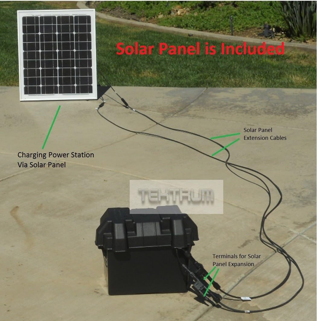 Tektrum Rugged Portable 1500w/3000w Power Source Station, Silent Gas Free Generator, 1280Wh/100Ah LFP Battery, Charge Solar/Wall/Car, Emergency, Load Shifting, Plug-N-Play (100w Solar Panel)
