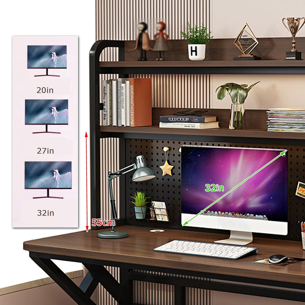 39.4in Computer Desk with Pegboard, Gaming Desk with Storage Shelves, PC Gamer Workstation Desk, Modern Study Writing Table for Home Office Bedroom (White, 39.4in/100cm)