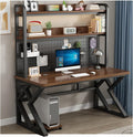 31.5in Computer Desk with Pegboard, Gaming Desk with Storage Shelves, PC Gamer Workstation Desk, Modern Study Writing Table for Home Office Bedroom (Brown, 31.5in/80cm)