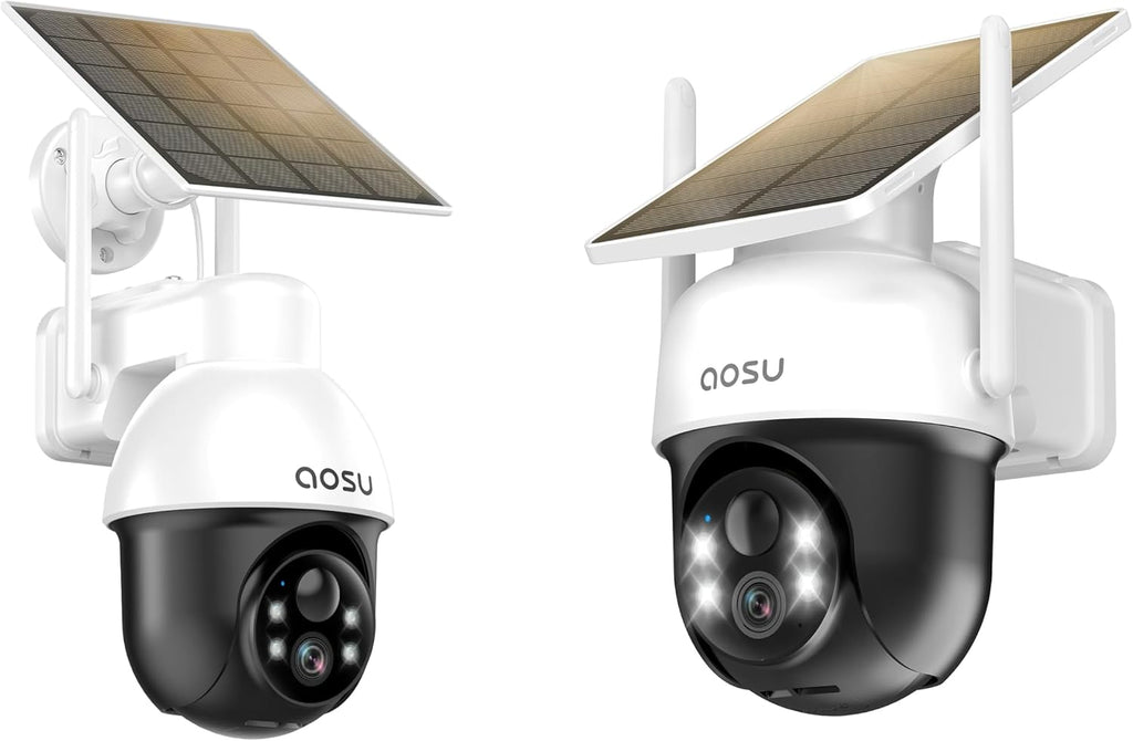 AOSU Solar Security Camera Wireless Outdoor Solar Camera Security Outdoor with Fixed Solar Panel
