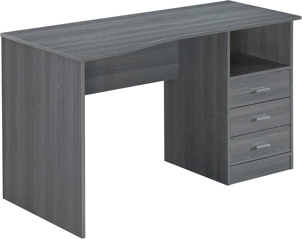 Techni Mobili 51' Classic Computer Desk with Drawers, 3-Drawer Home Office Desk with Storage (Light Grey)