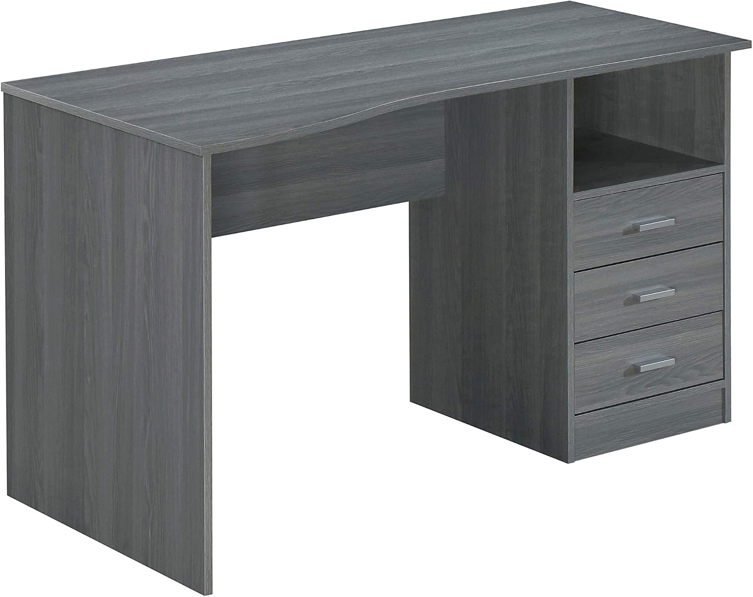 Techni Mobili 51' Classic Computer Desk with Drawers, 3-Drawer Home Office Desk with Storage (Light Grey)